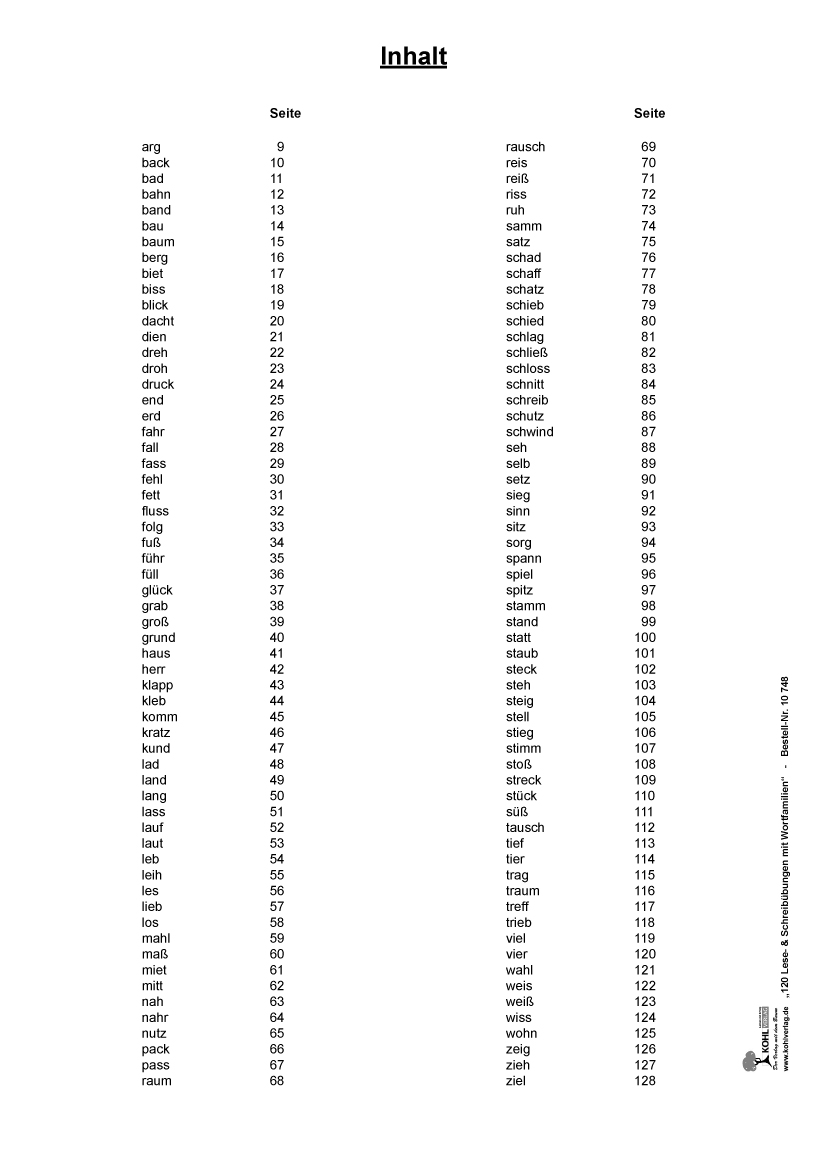 120 Lese- und Schreibübungen mit Wortfamilien