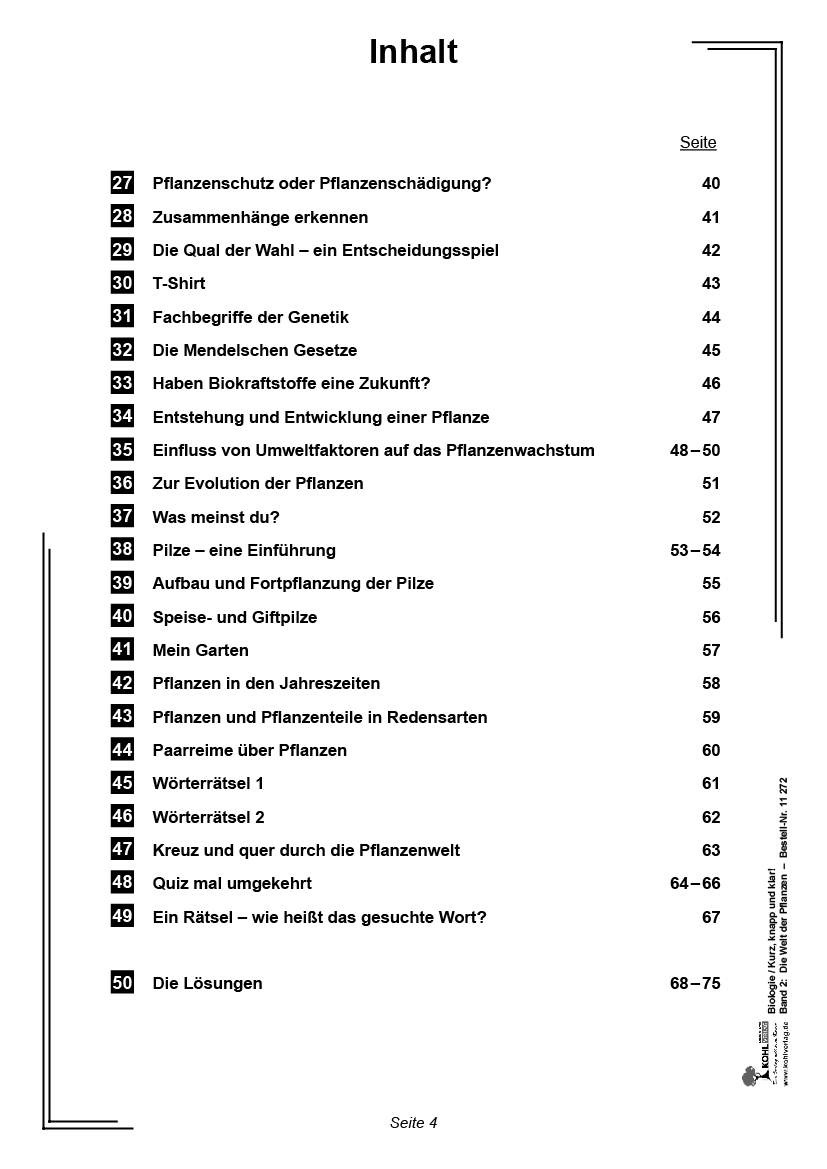 Biologie - Grundwissen kurz, knapp und klar II