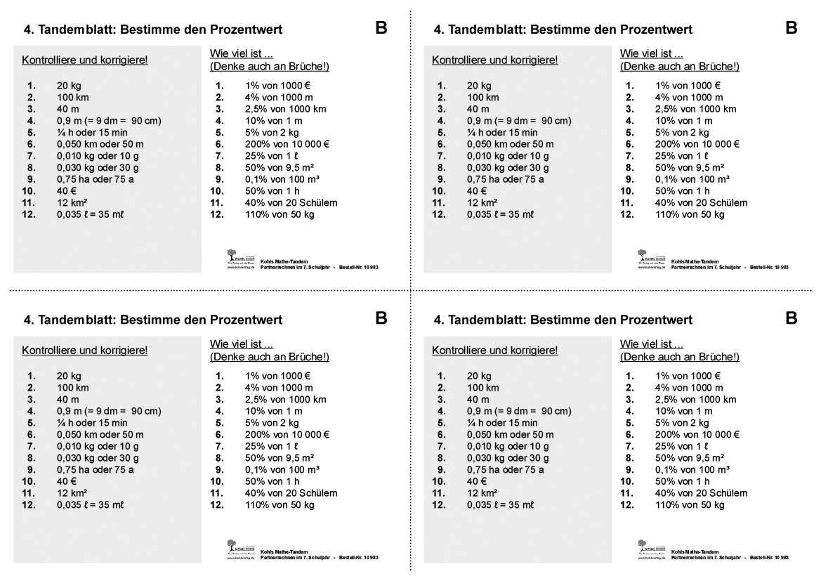 Kohls Mathe-Tandem / Klasse 7