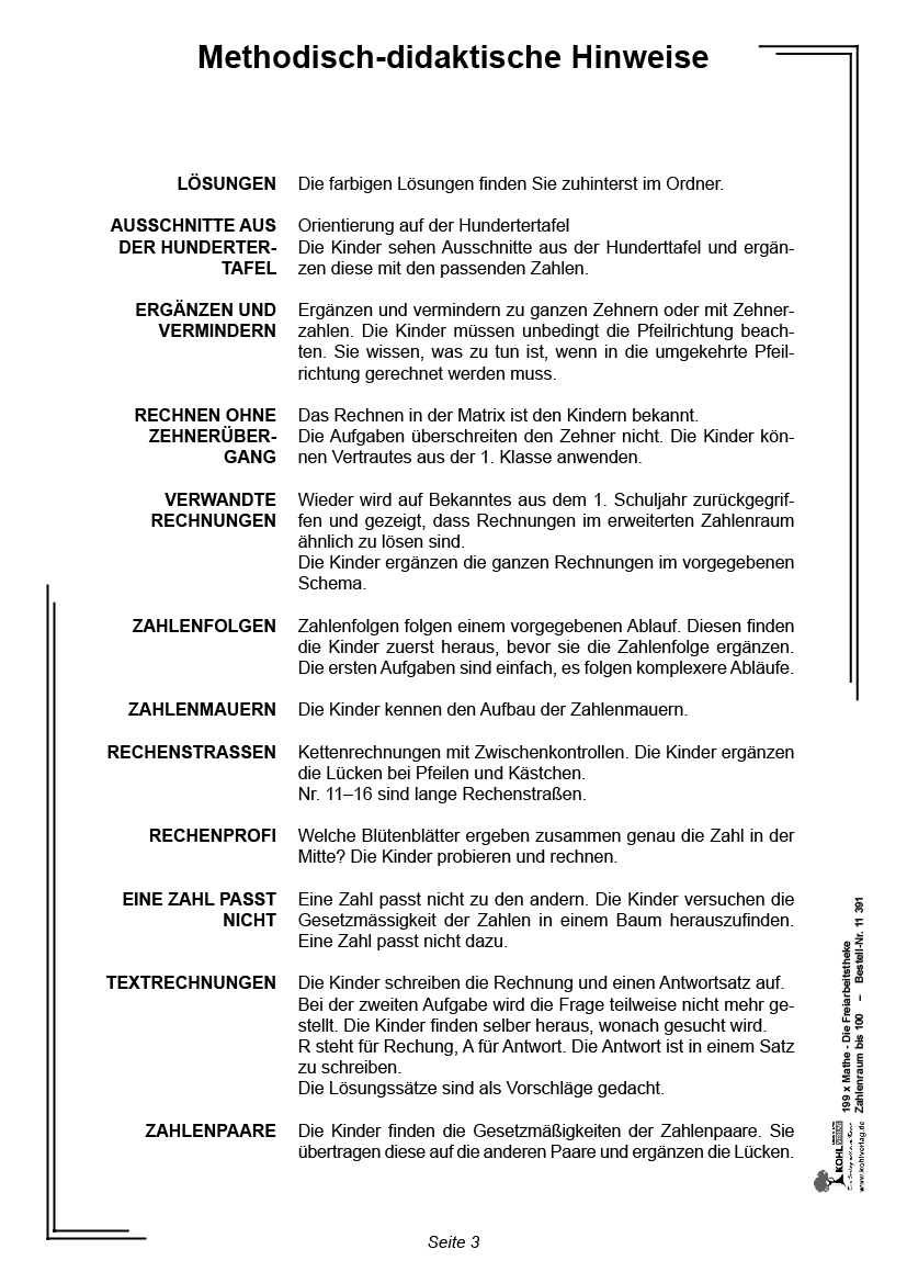199x Mathe - Die Freiarbeitstheke - Zahlenraum bis 100