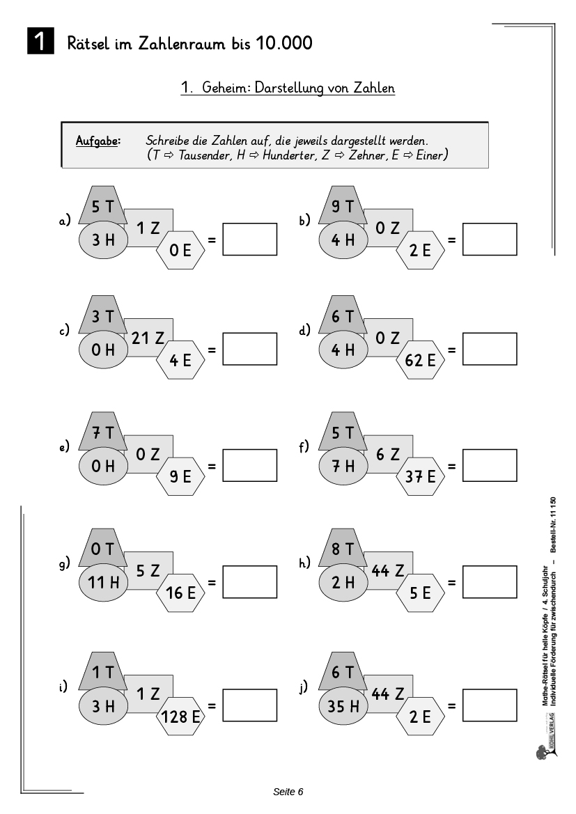 Mathe-Rätsel für helle Köpfe / Klasse 4