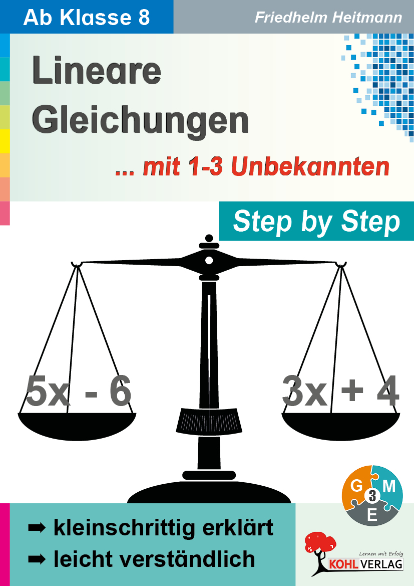 Lineare Gleichungen mit 1-3 Unbekannten / Step by Step