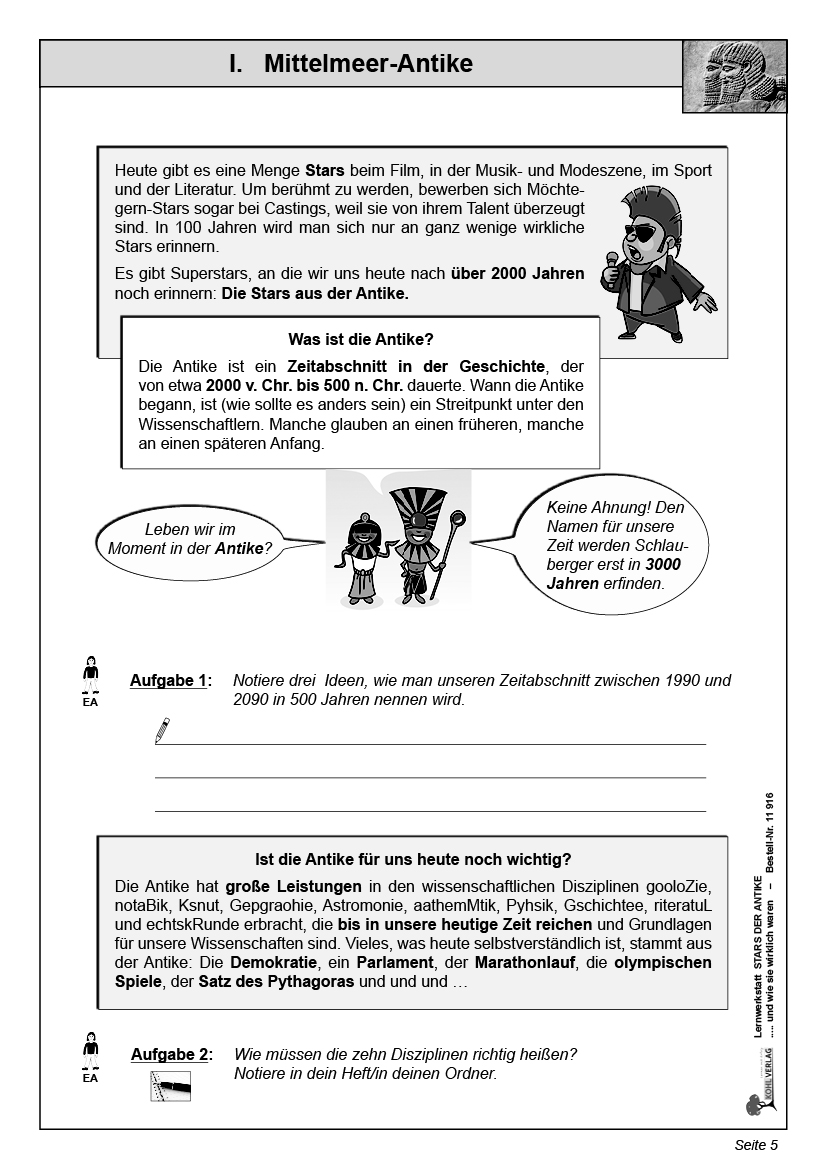 Lernwerkstatt Stars der Antike ... und wie sie wirklich waren