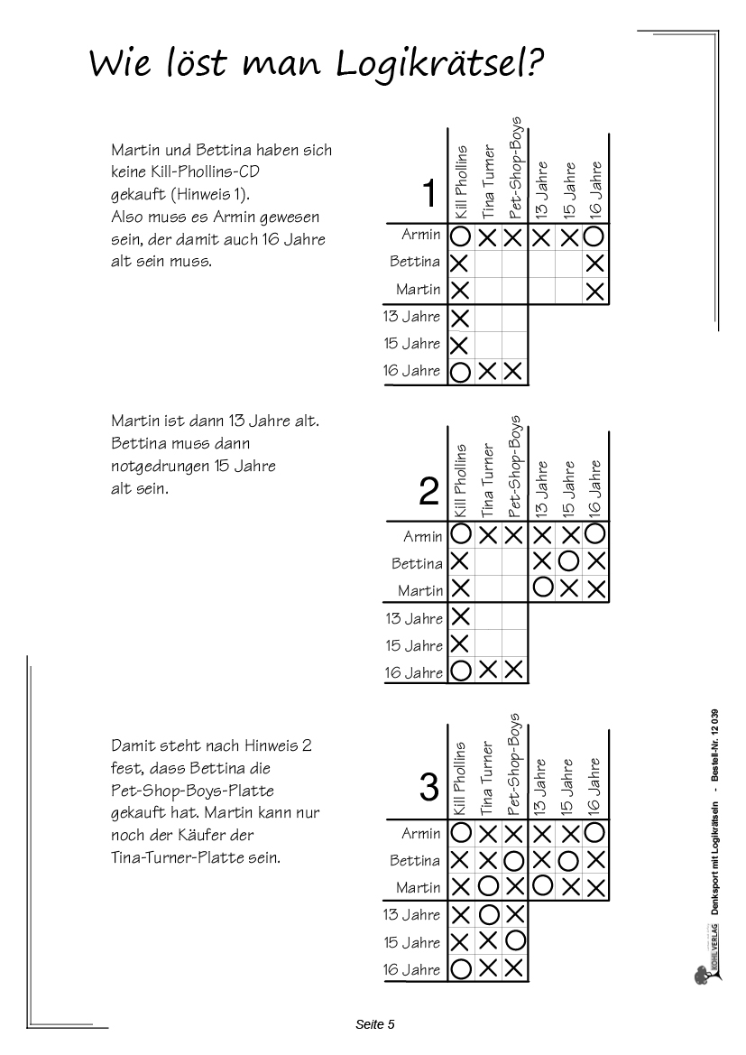 Denksport mit Logikrätseln
