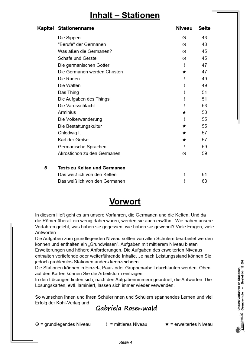 Unsere Vorfahren an Stationen / Geschichte der Kelten und Germanen