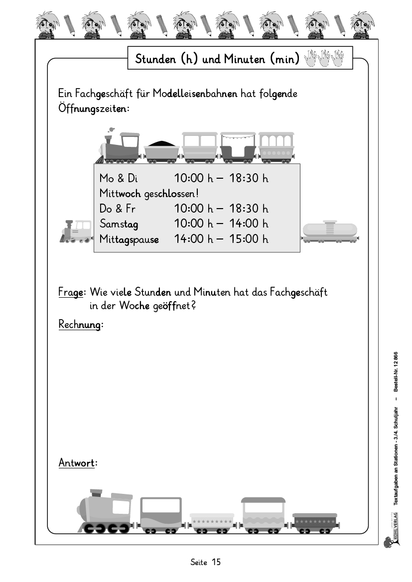 Textaufgaben an Stationen / Klasse 3-4