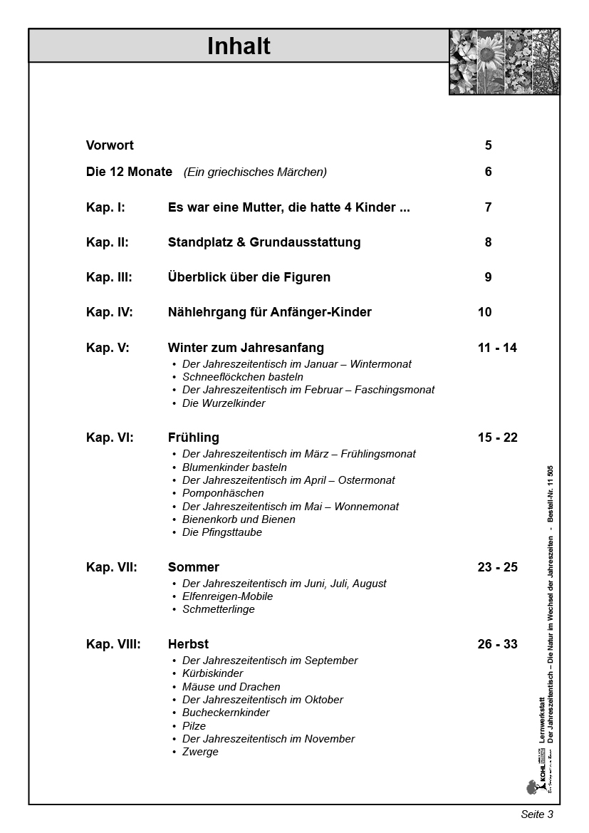 Der Jahreszeitentisch