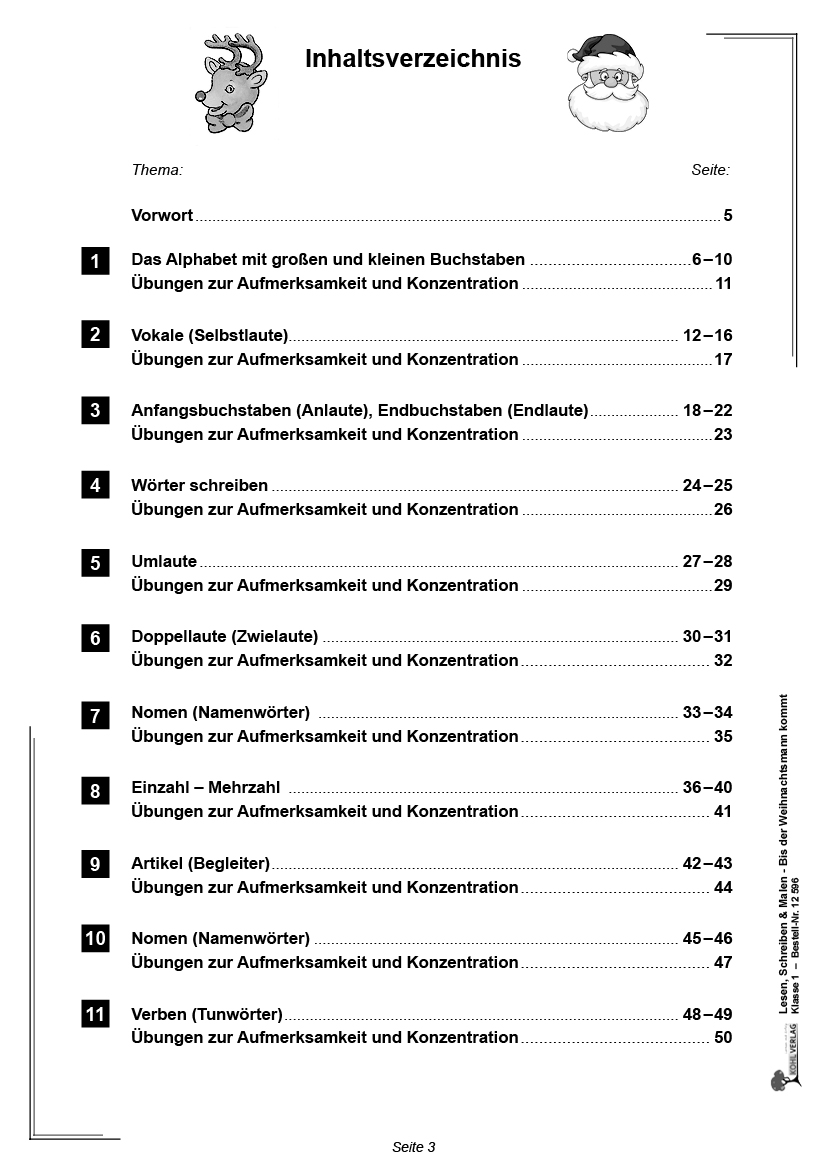 Lesen, Schreiben & Malen ... bis der Weihnachtsmann kommt! / Klasse 1