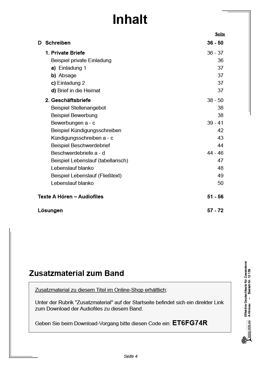 Effektive Deutsch-Tests für Zuwanderer - A-Niveau