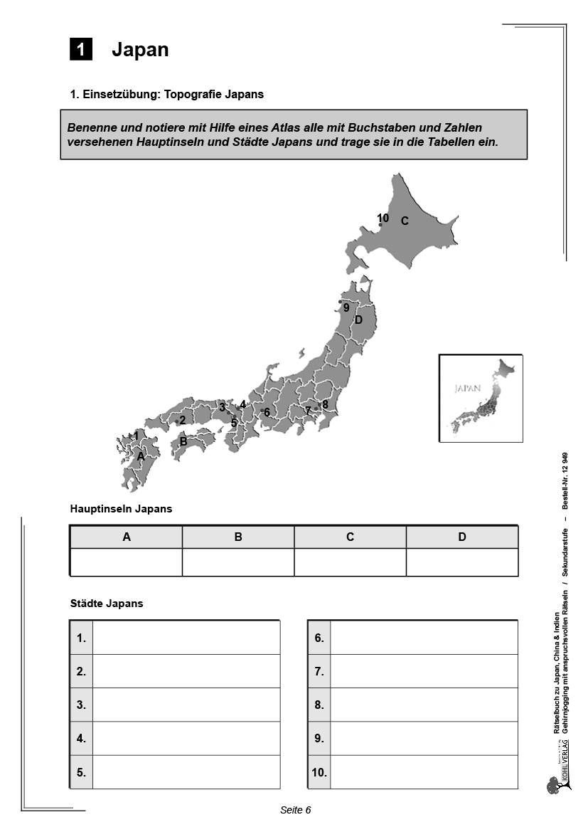 Rätselbuch zu Japan, China & Indien