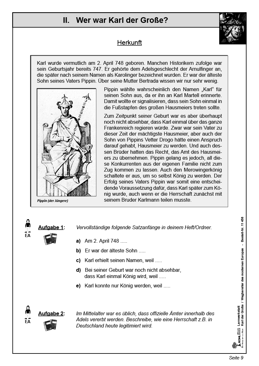 Lernwerkstatt Karl der Große Lernwerkstatt Karl der Große