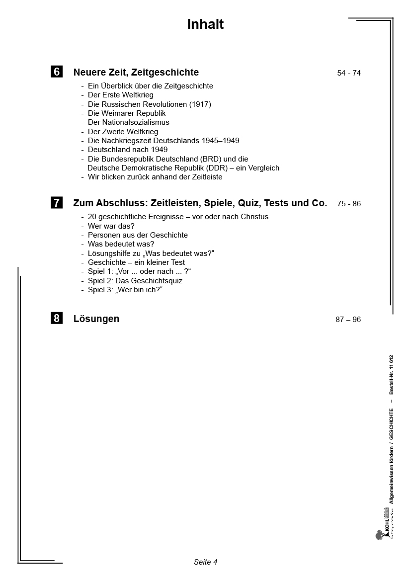 Allgemeinwissen fördern GESCHICHTE