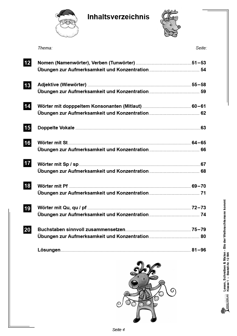 Lesen, Schreiben & Malen ... bis der Weihnachtsmann kommt! / Klasse 1