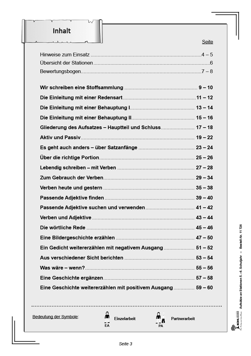 Aufsätze an Stationen / Klasse 5-6