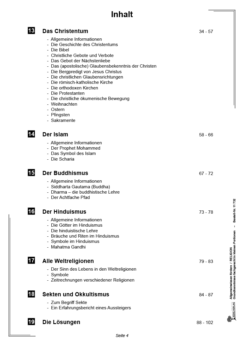 Allgemeinwissen fördern RELIGION Allgemeinwissen fördern RELIGION