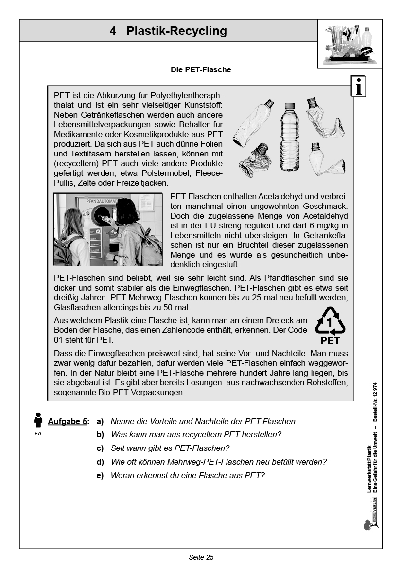 Lernwerkstatt Plastik - Eine Gefahr für die Umwelt