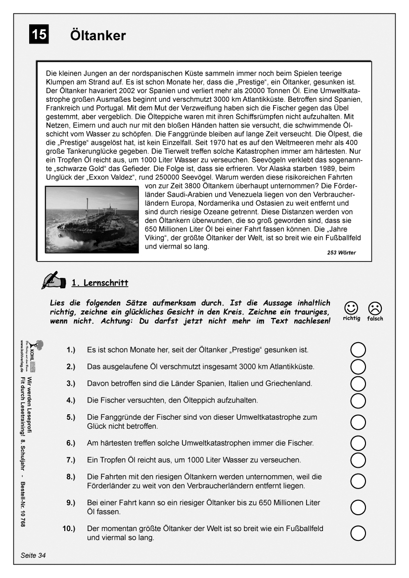 Wir werden Leseprofi / Klasse 8