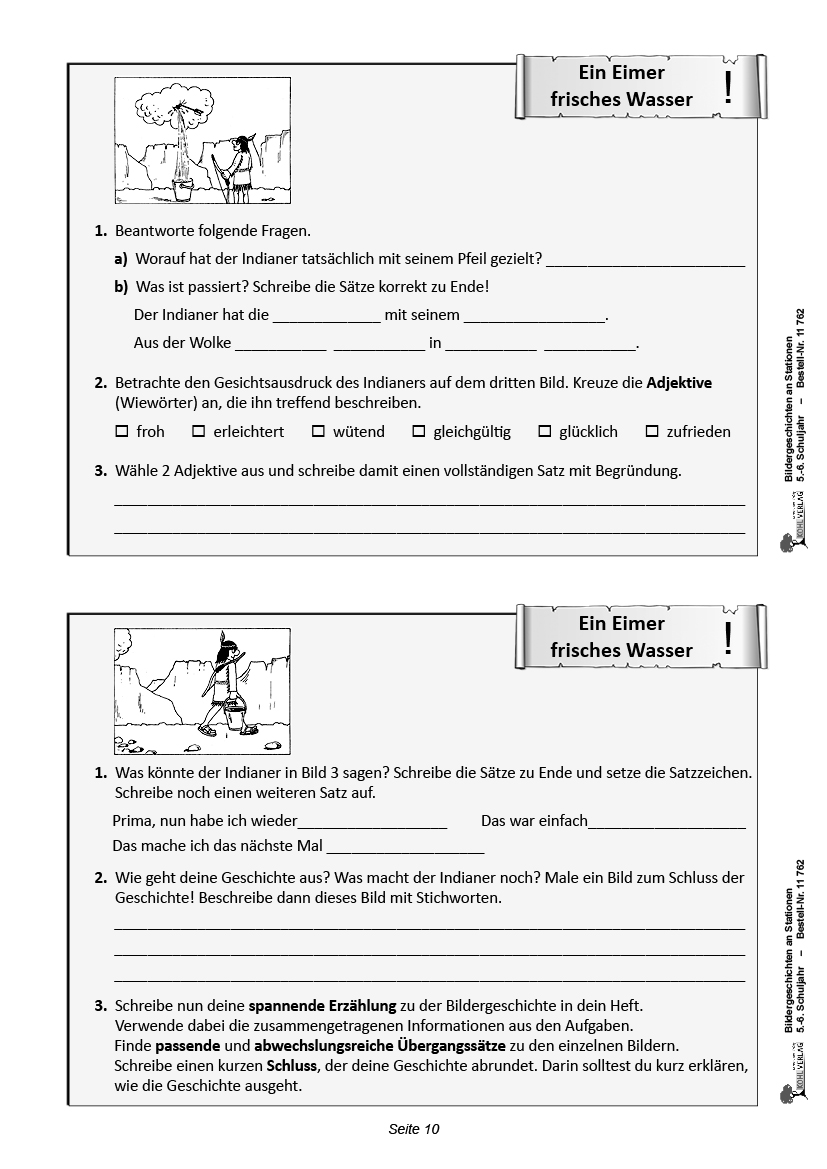 Bildergeschichten an Stationen / Klasse 5-6