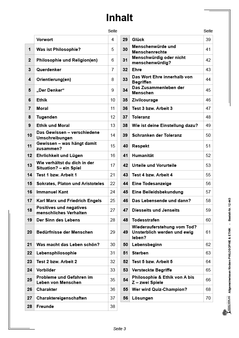 Allgemeinwissen fördern PHILOSOPHIE & ETHIK