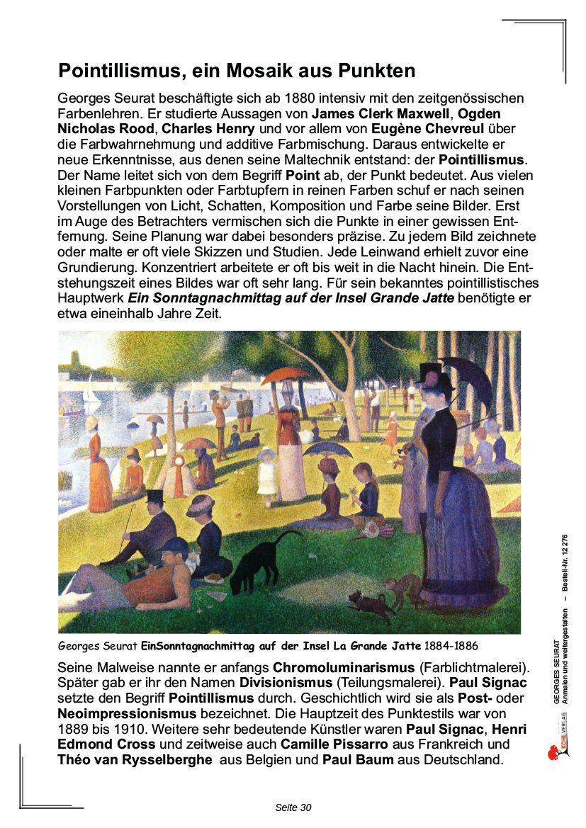 Georges Seurat ... anmalen und weitergestalten