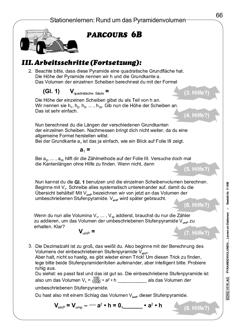 Pyramidenvolumen - Lernen an Stationen