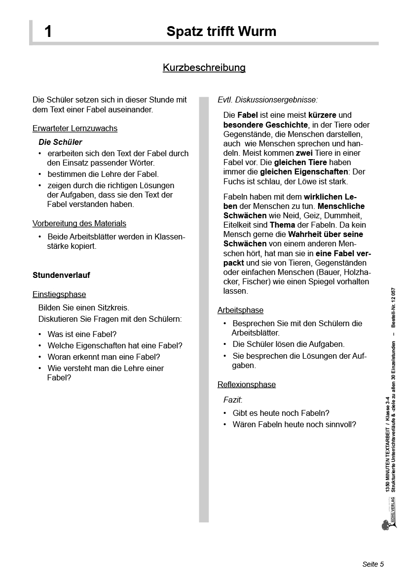 1350 Minuten Textarbeit / Klasse 3-4