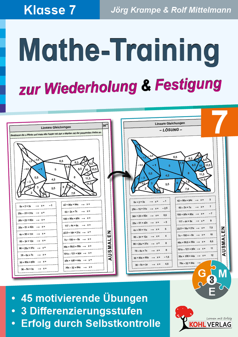 Mathe-Training zur Wiederholung und Festigung / Klasse 7
