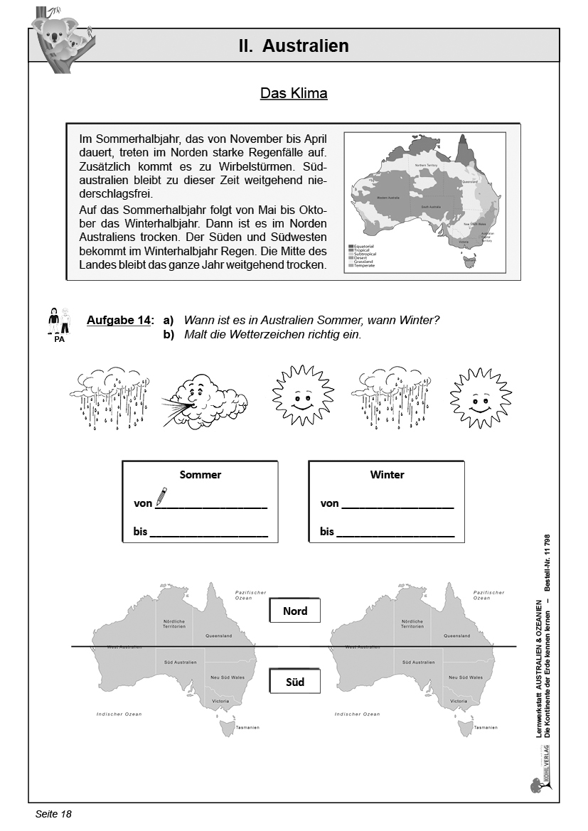Lernwerkstatt AUSTRALIEN & OZEANIEN - Die Kontinente der Erde kennen lernen