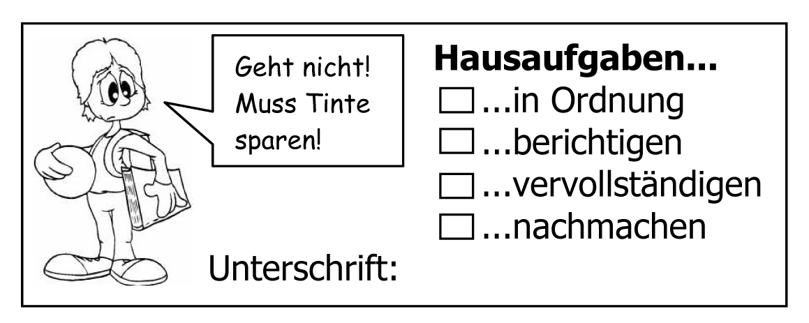 Hausaufgabenstempel "Junge"