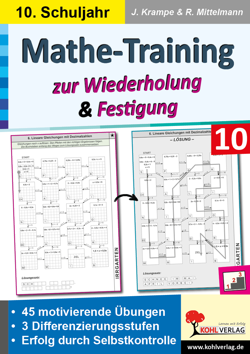 Mathe-Training zur Wiederholung & Festigung / Klasse 10