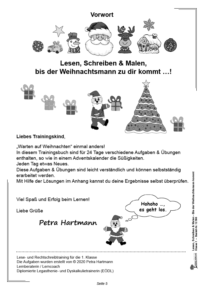 Lesen, Schreiben & Malen ... bis der Weihnachtsmann kommt! / Klasse 1