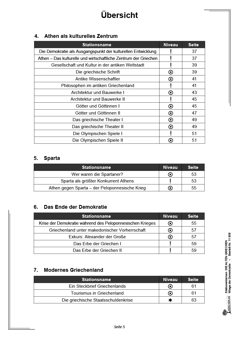 Stationenlernen Die alten Griechen