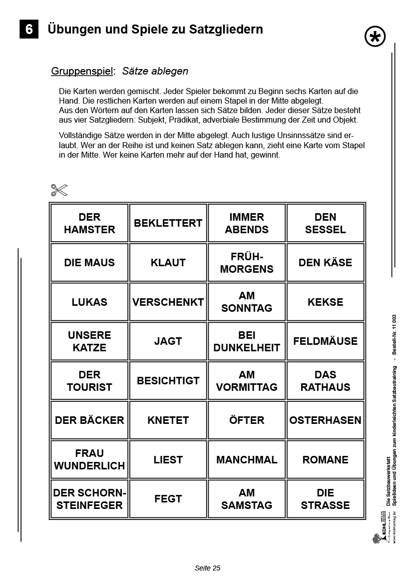 Die Satzbau-Werkstatt