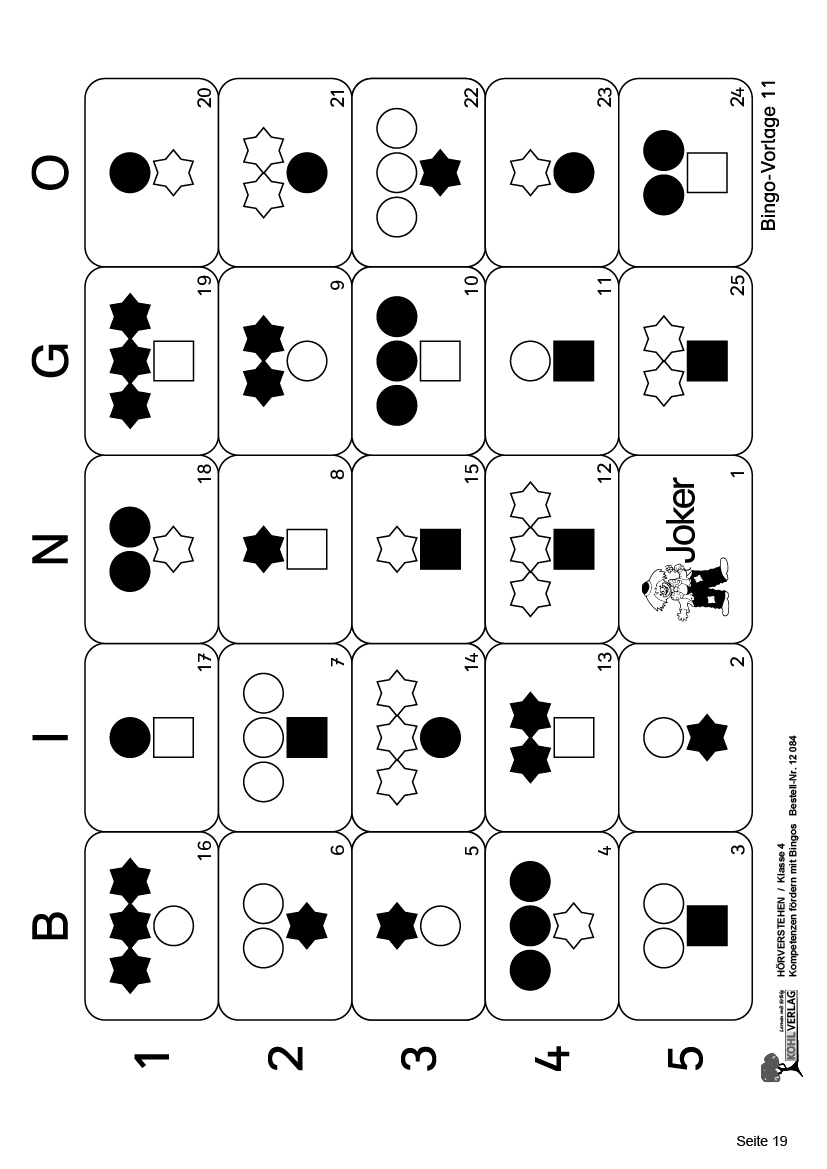 Hörverstehen / Klasse 4 - Kompetenzen fördern mit Bingos im 4. Schuljahr