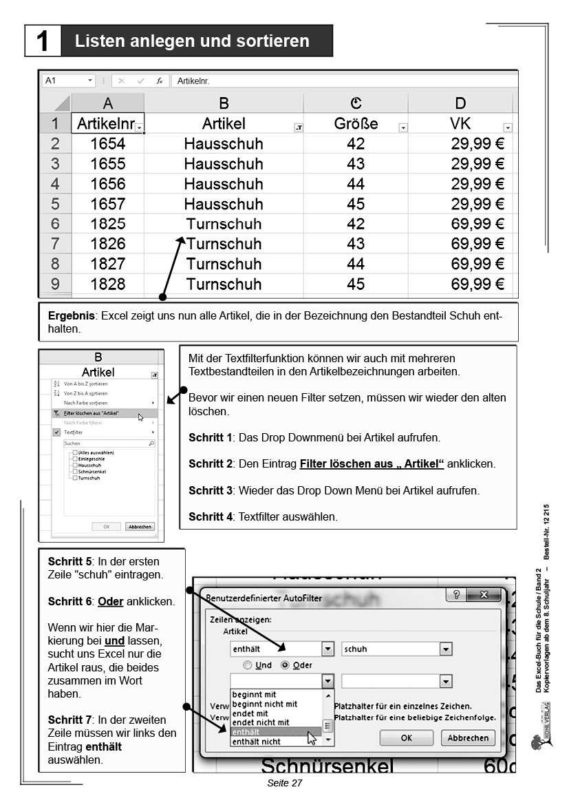 Das Excel-Buch für die Schule / Band 2