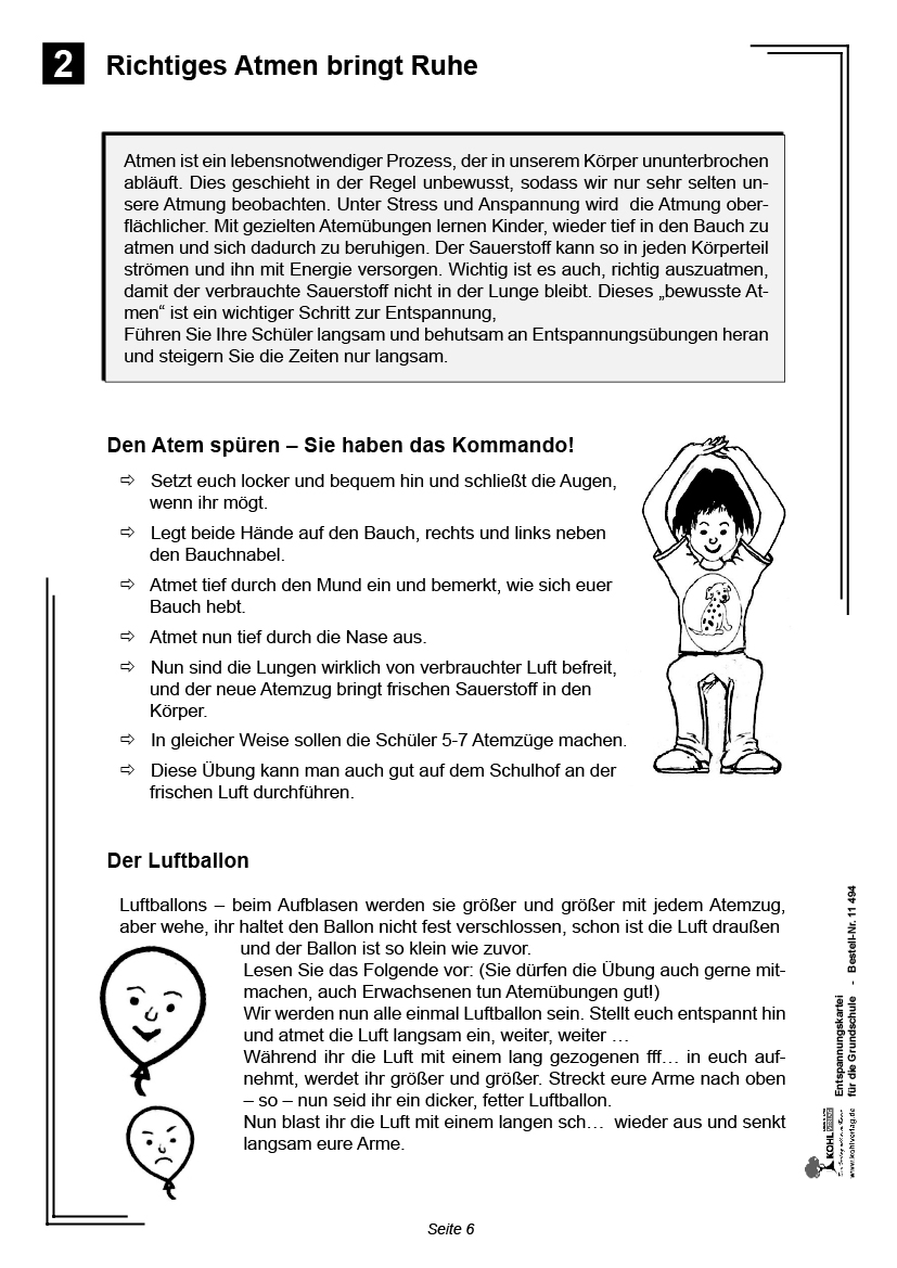 Entspannungskartei für die Grundschule