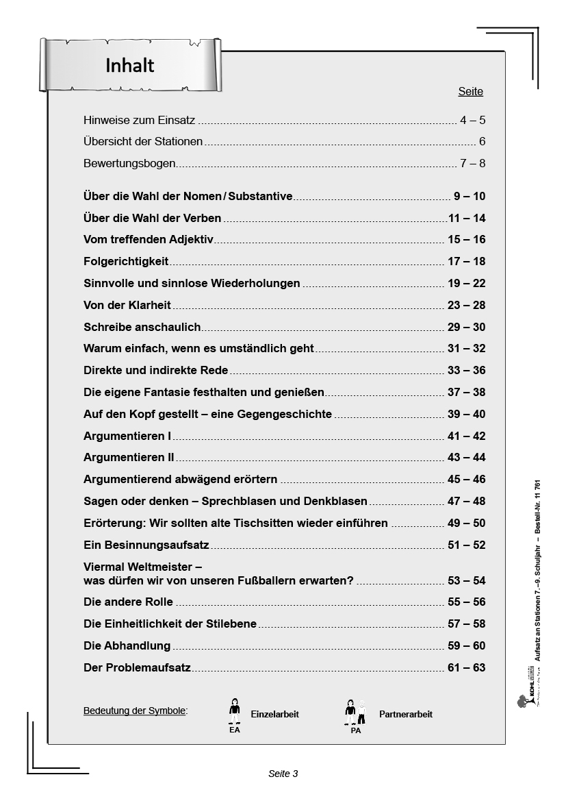 Aufsätze an Stationen / Klasse 7-9