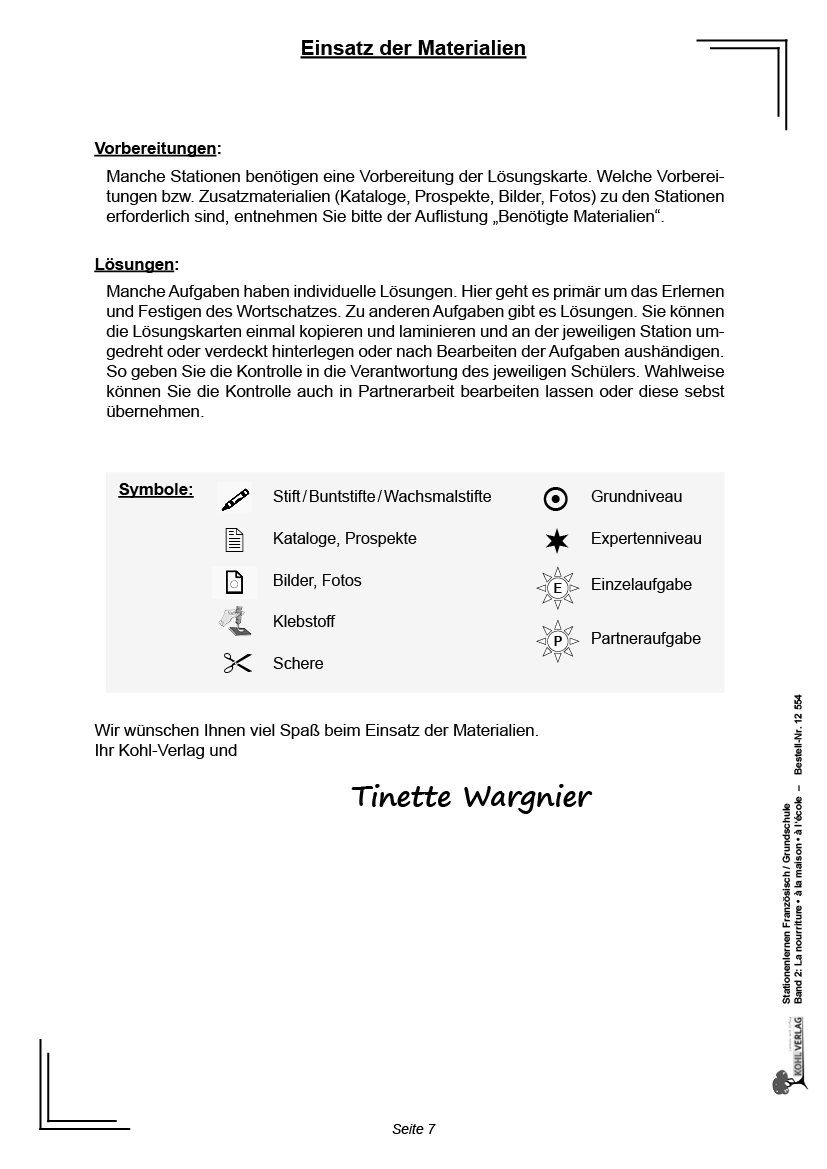 Stationenlernen Französisch 2 / Grundschule