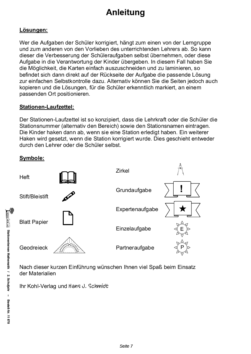 Stationenlernen Mathe / Klasse 2