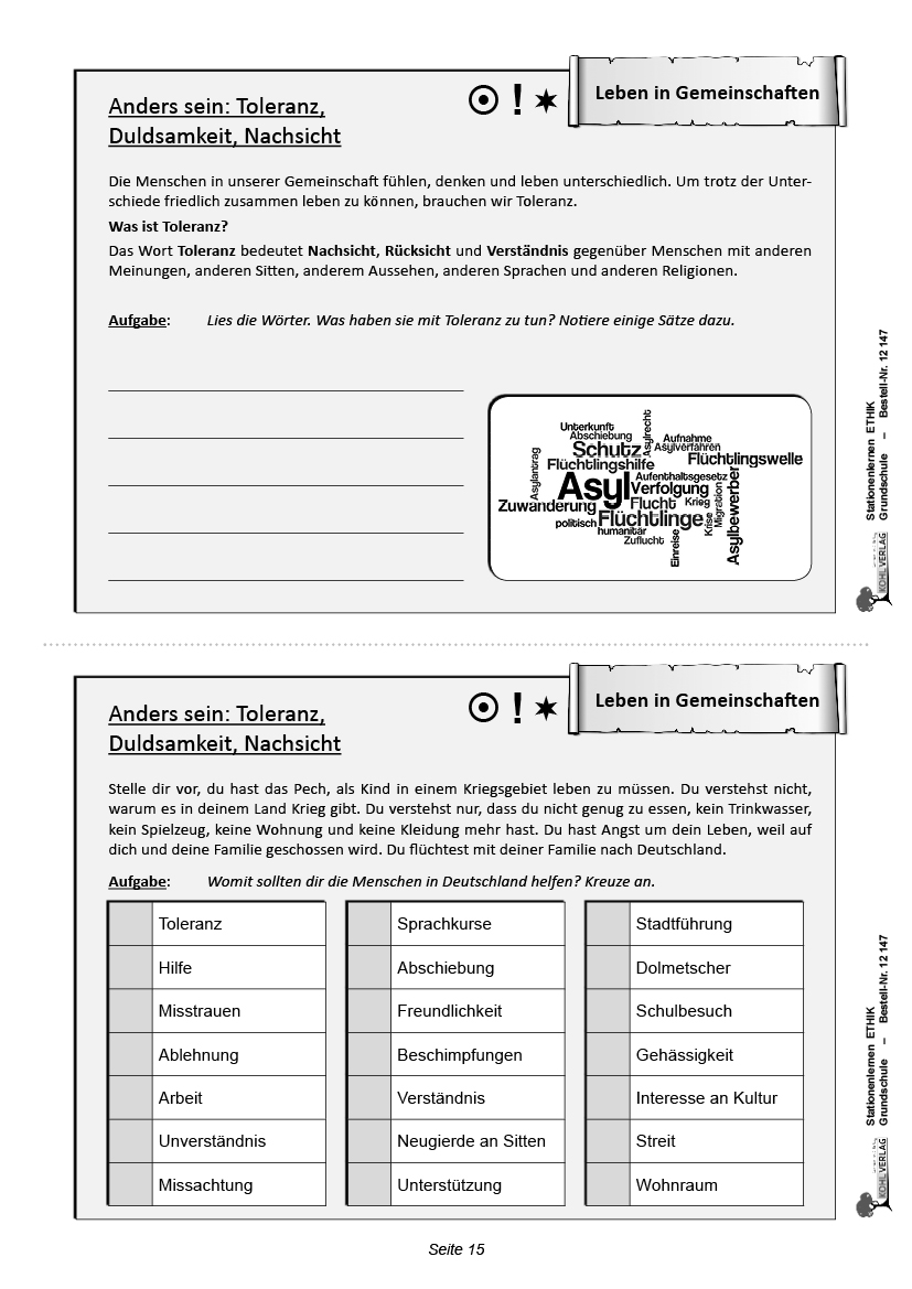 Stationenlernen Ethik / Grundschule