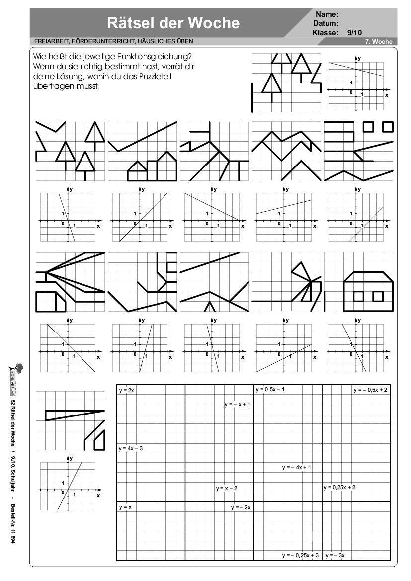 52 Rätsel der Woche / Klasse 9-10