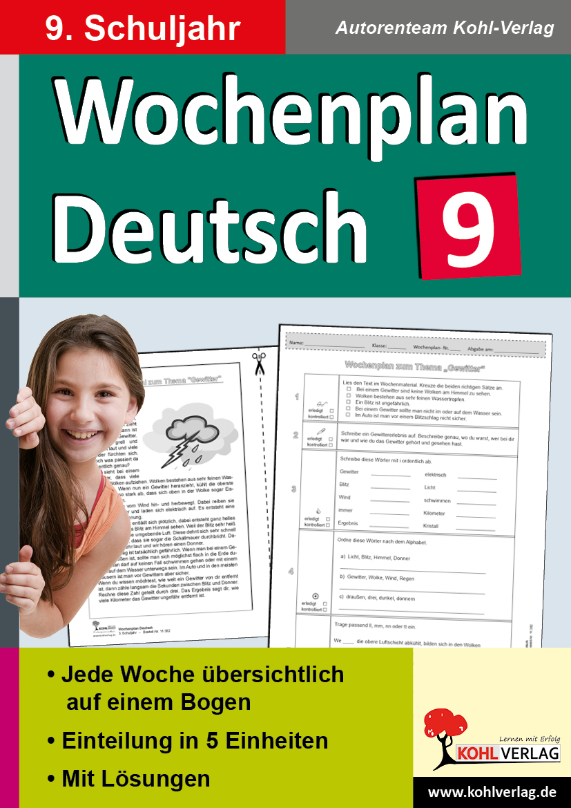 Wochenplan Deutsch / Klasse 9 Wochenplan Deutsch / Klasse 9