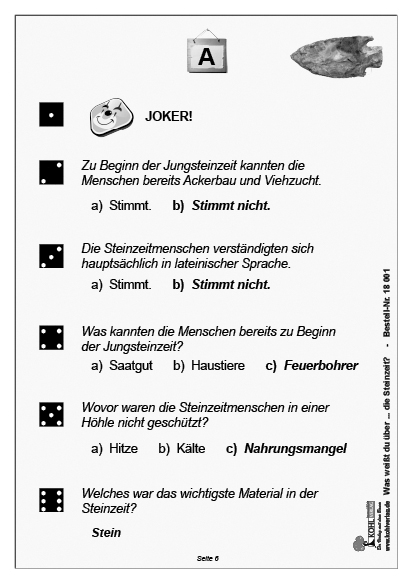 Was weißt du über ... die Steinzeit?