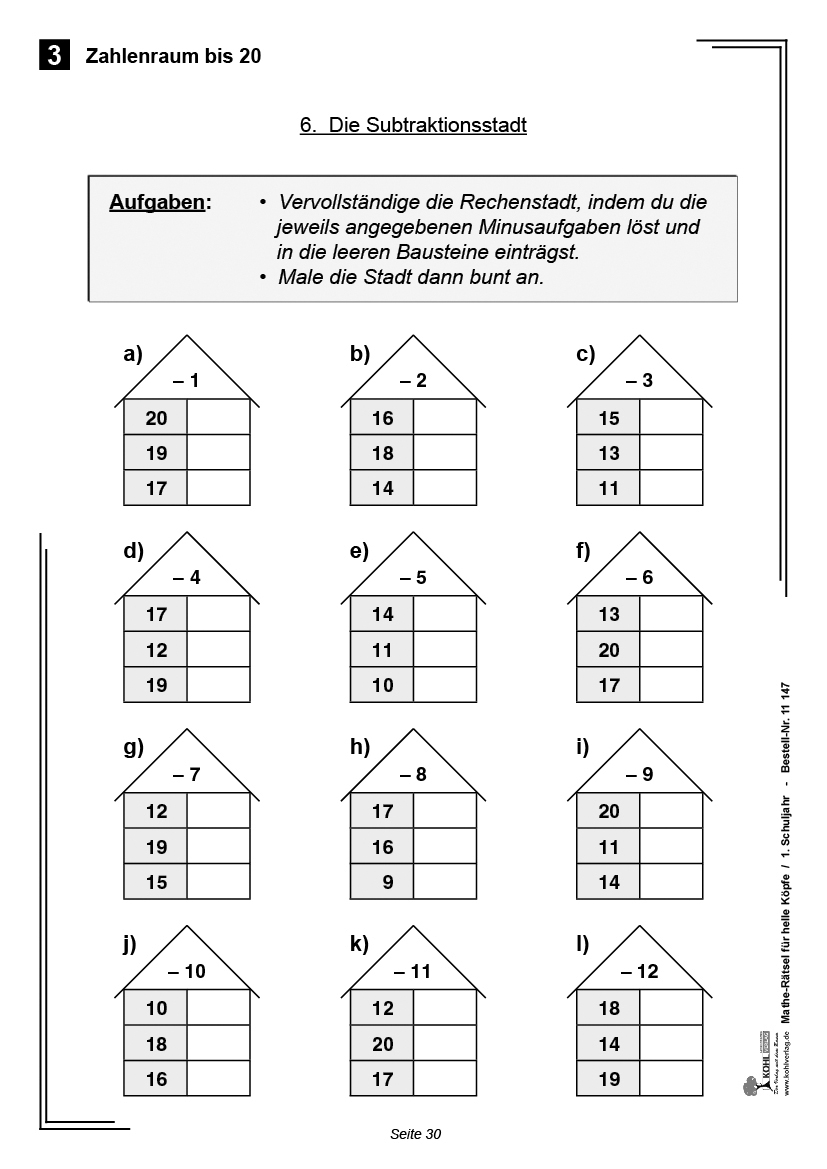 Mathe-Rätsel für helle Köpfe / Klasse 1