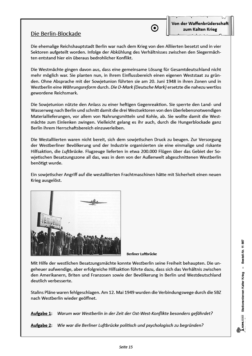 Stationenlernen Kalter Krieg Stationenlernen Kalter Krieg