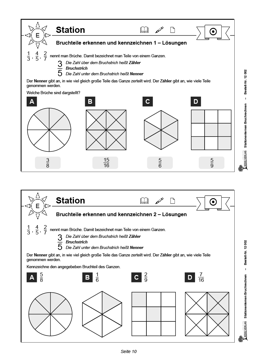 Stationenlernen Bruchrechnung