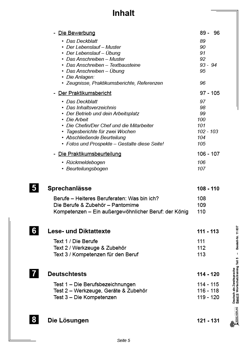 Deutsch als Zweitsprache in Vorbereitungsklassen VI