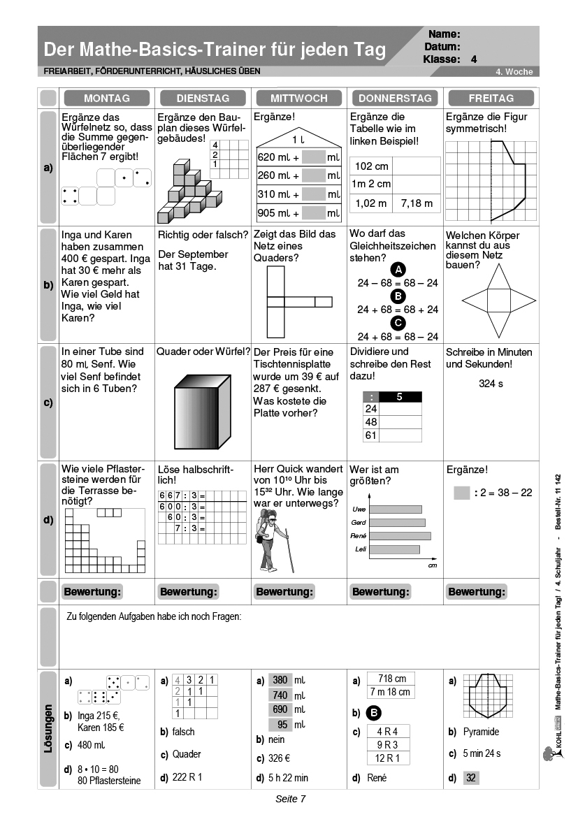 Mathe-Basics-Trainer / Klasse 4