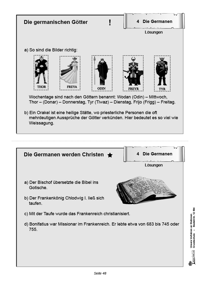 Unsere Vorfahren an Stationen / Geschichte der Kelten und Germanen