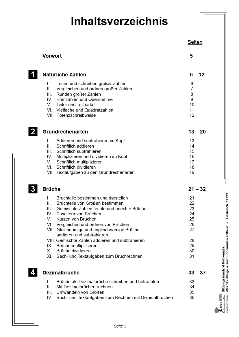 Bildungsstandard Mathematik / Klasse 6